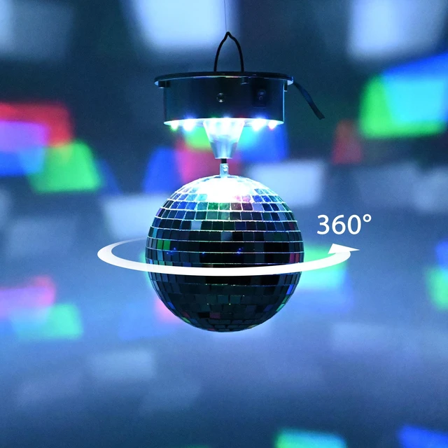 Alt view image 3 of 7 - 6" Mirror Disco Ball w/ Base Rotating Motor Stage Lighting RGB DJ Party Club
