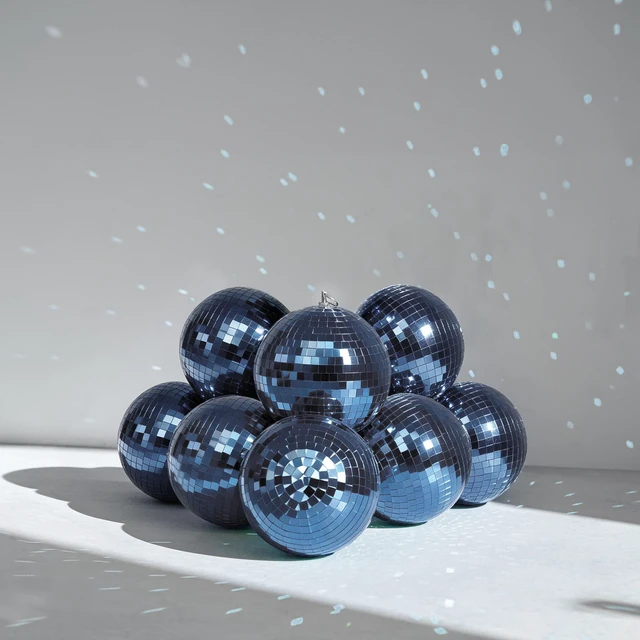 Main image of Yescom 8 Pcs 7 Inch Blue Disco Ball Hanging Mirror Balls for Winter Party