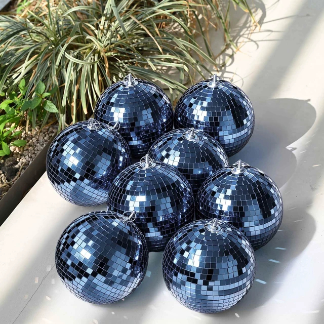 Alt view image 2 of 7 - Yescom 8 Pcs 7 Inch Blue Disco Ball Hanging Mirror Balls for Winter Party