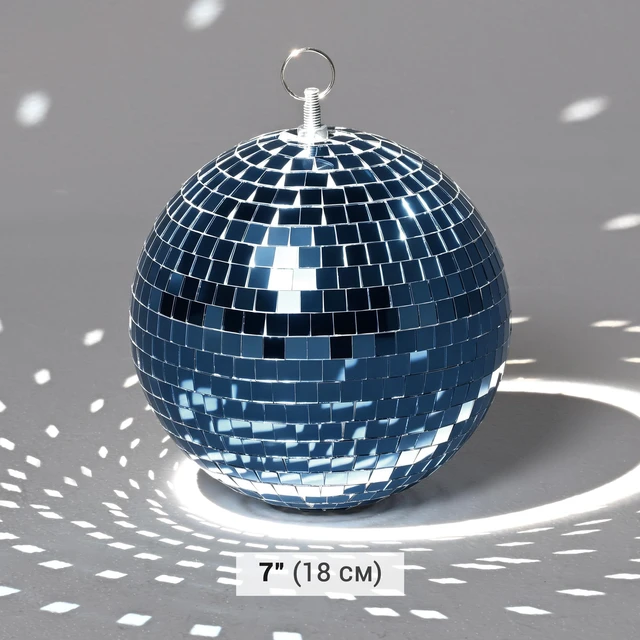Alt view image 6 of 7 - Yescom 8 Pcs 7 Inch Blue Disco Ball Hanging Mirror Balls for Winter Party