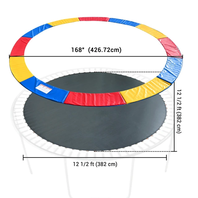 Alt view image 5 of 7 - Yescom Trampoline Mat & Pad Replacement Kit with 72V-Ring Fits 14 ft Trampoline Frame