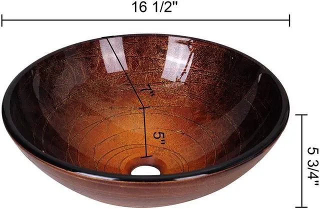 Alt view image 6 of 8 - Round Bowl Tempered Glass Vessel Sink Bathroom Lavatory Pattern Basin
