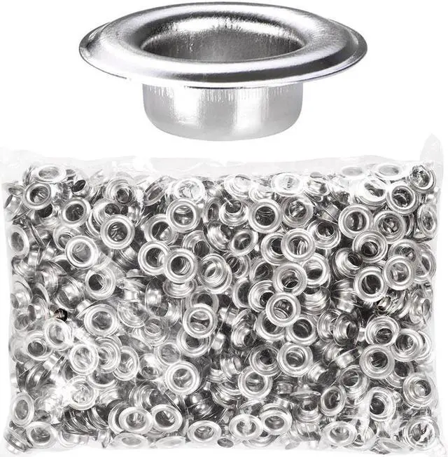 Main image of Yescom 1000 pcs Grommet Kit 3/8 inch Size #2 Nickel Grommets for Fabric Leather Tarp Auto-feeding Eyelet Machine