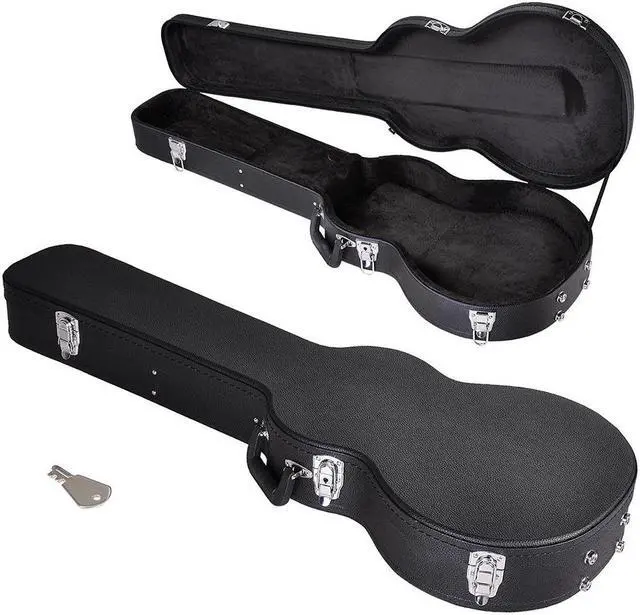 Main image of Electric Guitar Hard Case for LP Les Paul Style Electric Guitar Wooden Hard Shell Lockable Black