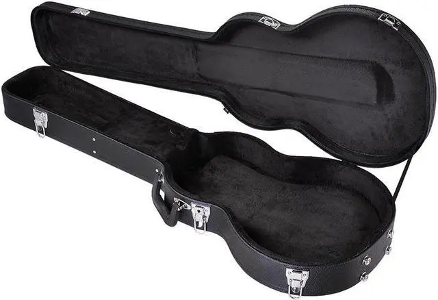 Alt view image 3 of 12 - Electric Guitar Hard Case for LP Les Paul Style Electric Guitar Wooden Hard Shell Lockable Black