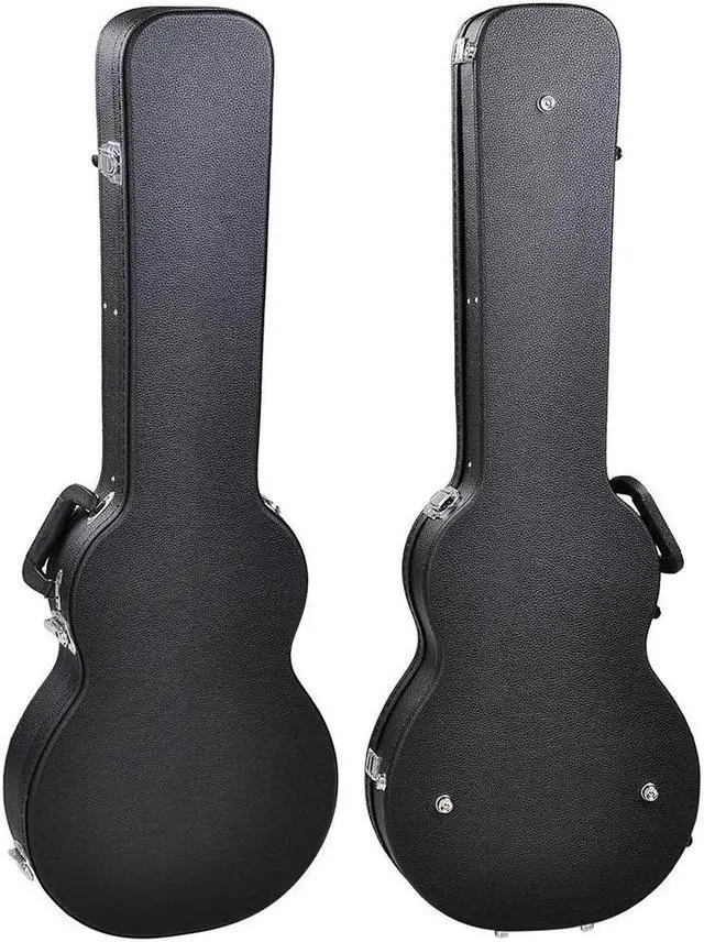 Alt view image 4 of 12 - Electric Guitar Hard Case for LP Les Paul Style Electric Guitar Wooden Hard Shell Lockable Black