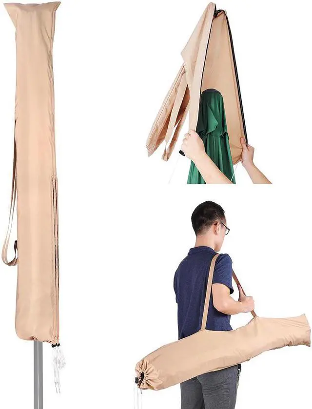 Main image of Portable Patio Umbrella Protective Cover Carry Bag 2 Sew-in Wands Quick Removal Water Resistant 13ft