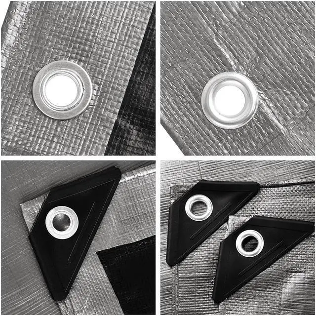 Alt view image 7 of 14 - Yescom 20x24 Ft 10 Mil Poly Tarp Protective Cover Tarpaulin UV Resistant