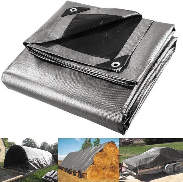 Main image of 10x12ft Heavy Duty Reinforced Poly Tarp 10-mil Multi Purpose Canopy Tent Cover Waterproof Tarpaulin Outdoor