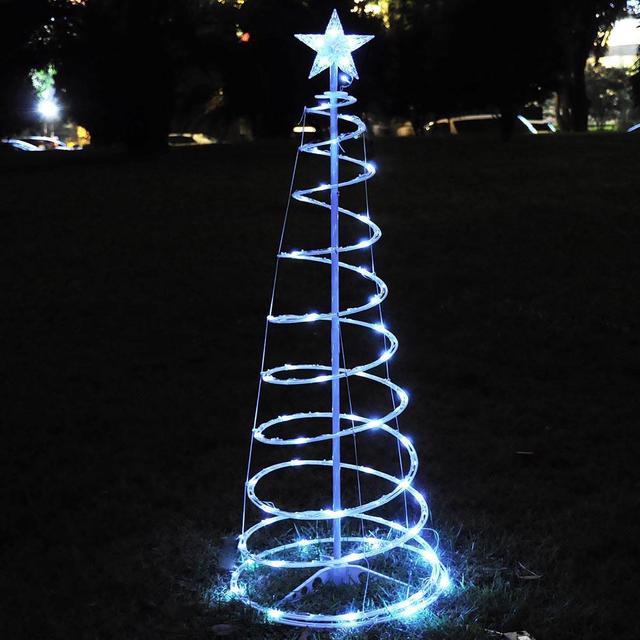 6ft LED Spiral Christmas Tree Light 100 LEDs Battery Powered