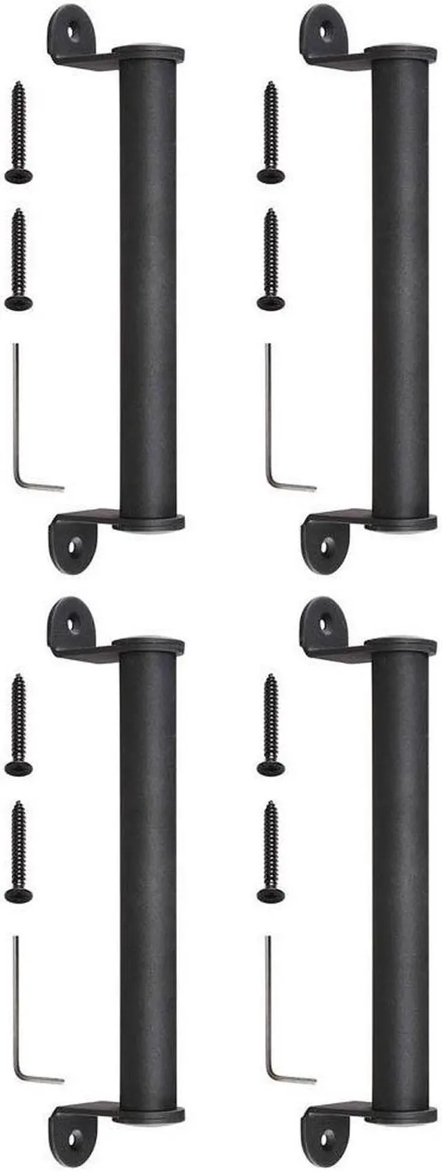 Alt view image 2 of 7 - 4x 10" Sliding Barn Door Cylindrical Handle Heavy Duty Cast Iron Pull Gate Shed Cabinet Matte Black