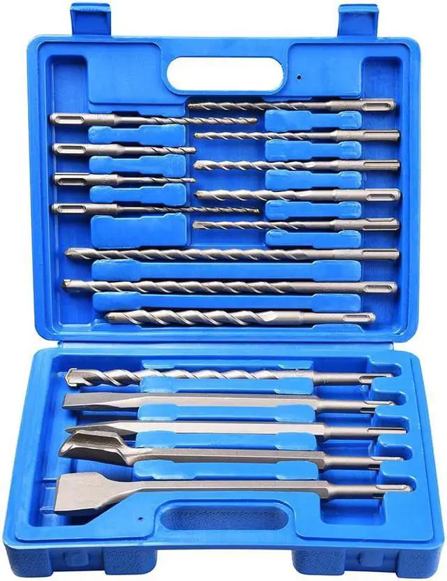 Alt view image 6 of 7 - 17pcs SDS Plus Rotary Hammer Drill Bits Chisel Concrete Masonry Hole Tool Set