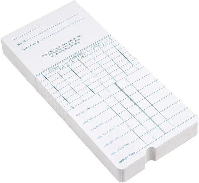 Main image of 200x Weekly Time Clock Cards Timecard for Employee Attendance Payroll Recorder