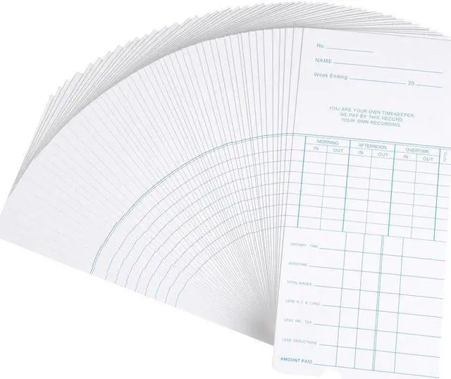 Alt view image 2 of 3 - 200x Weekly Time Clock Cards Timecard for Employee Attendance Payroll Recorder
