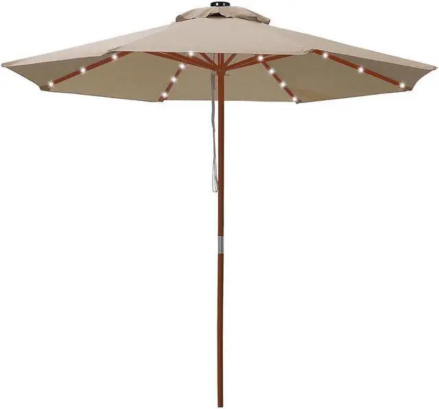 Alt view image 4 of 7 - 40 LED Solar Powered String Light Cool White for 8-Rib 8ft 9ft Outdoor Garden Patio Wooden Umbrella