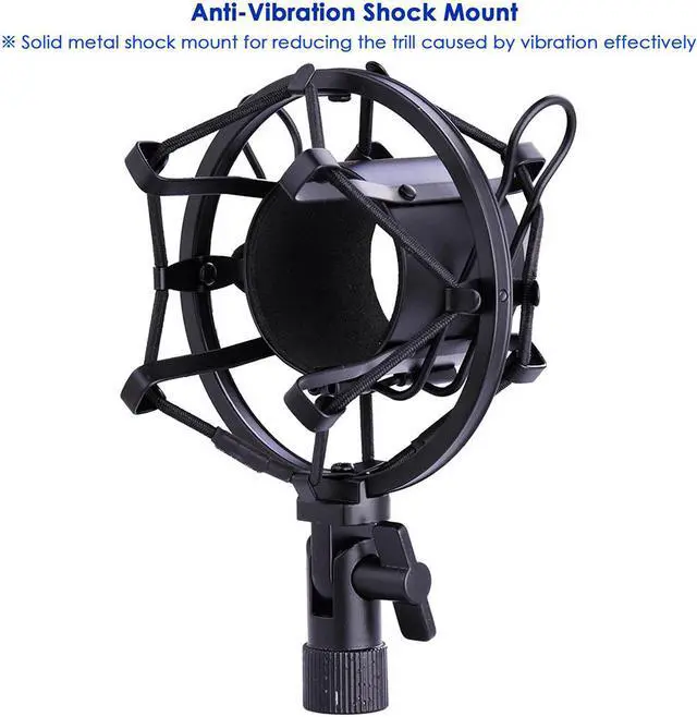 Alt view image 4 of 8 - Pro Condenser Microphone w/ Shock Mount Arm Stand Pop Filter For Recording Studio Stage