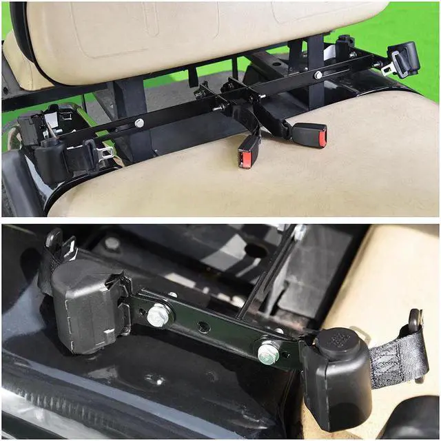 Alt view image 2 of 7 - Yescom Retractable Golf Cart Seat Belts & Bracket Kit for Club Car Yamaha EZGO TXT&RXV