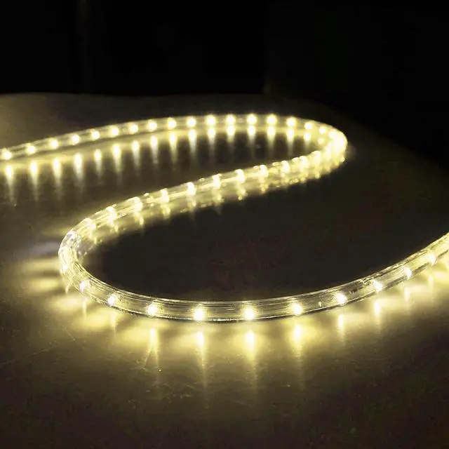 Alt view image 3 of 6 - DELight 50 Ft 2 Wire LED Rope Light Holiday Valentine Party Decorative Lighting Warm White