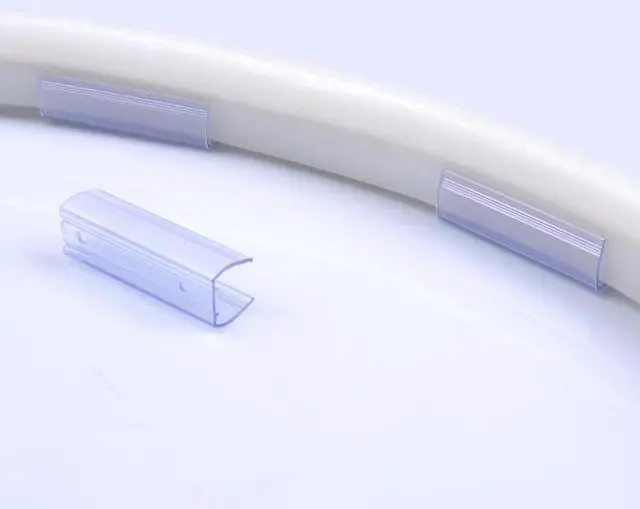 Alt view image 3 of 4 - DELight 2" Plastic U Channel System 50PCS Clear PVC Universal LED Track Mounting Holder for 9/16" Neon Flex Strip Light