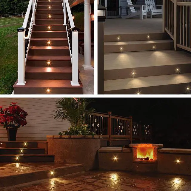 Alt view image 6 of 12 - Set of 5 Warm White LED Deck Lights Garden Malls Landscape LED Lights Low Voltage Waterproof