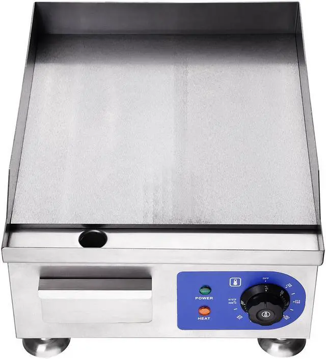 Alt view image 5 of 14 - 1800W 14" Electric Countertop Griddle Flat Top Commercial Restaurant BBQ Grill
