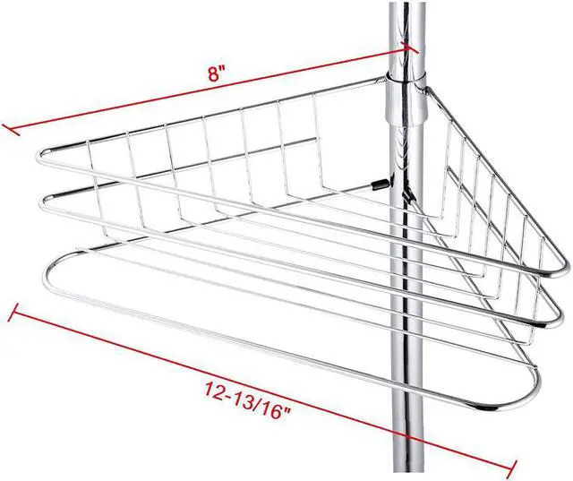 Alt view image 4 of 7 - Aquaterior 4 Tier Soap Holder Metal Corner Shelf Caddy Bathroom Wall Rack Storage Organizer