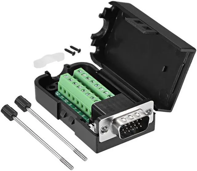 D-sub DB15 Breakout Board Connector with Case 15 Pin 3-row