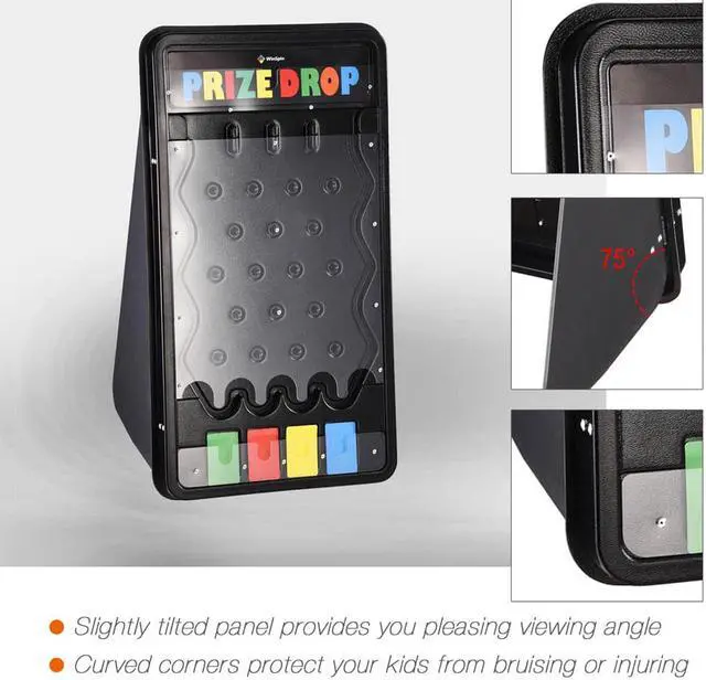 Alt view image 6 of 7 - WinSpin 25" x 14" Mini Tabletop Prize Drop Board Game with 8 Playing Pucks Carnival Party