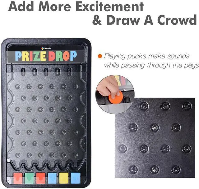 Alt view image 4 of 7 - WinSpin 30x19" Medium Prize Drop Board Game Customizable Slots 10 Pucks Carnival Tradeshow
