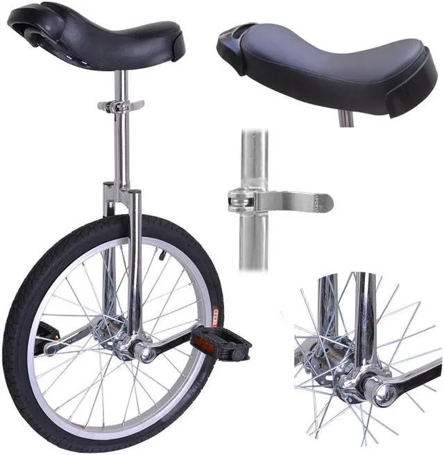 Alt view image 2 of 10 - Yescom 18 In Wheel Outdoor Unicycle Skid-proof Tire Fitness Bicycle Balance Training for Adults Teenagers Kids, Silver