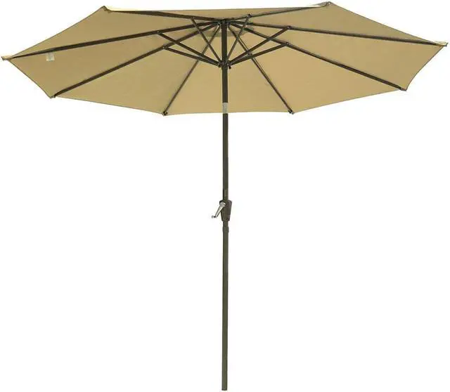 Alt view image 4 of 7 - 9ft UV50+ Fade Resistant New OLEFIN Outdoor Patio Umbrella 8 Rib Crank Tilt Beach Market Table Water Repellent