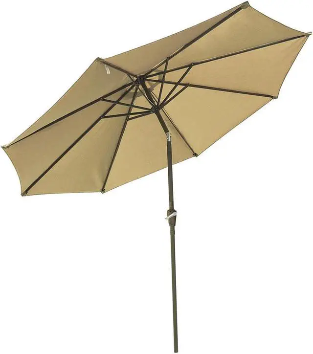 Alt view image 5 of 7 - 9ft UV50+ Fade Resistant New OLEFIN Outdoor Patio Umbrella 8 Rib Crank Tilt Beach Market Table Water Repellent