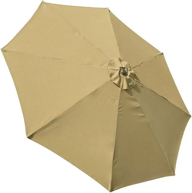 Alt view image 6 of 7 - 9ft UV50+ Fade Resistant New OLEFIN Outdoor Patio Umbrella 8 Rib Crank Tilt Beach Market Table Water Repellent
