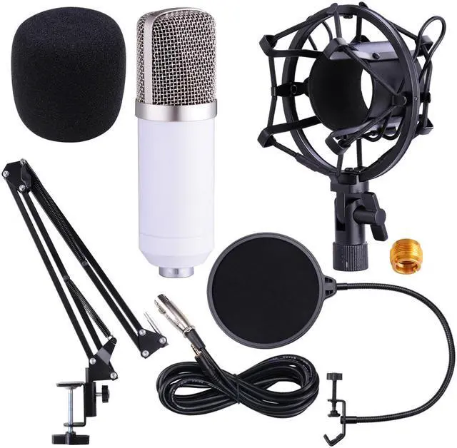 Alt view image 2 of 8 - Pro Condenser Microphone w/ Shock Mount Arm Stand Pop Filter For Recording Studio Stage