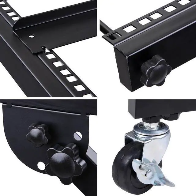 Alt view image 7 of 7 - 19" 12U Rack Mount DJ Mixer Stand Studio Equipment Cart Stage Music Party Show