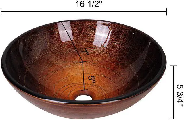 Alt view image 5 of 9 - Aquaterior® 2 Pack Round Tempered Glass Above Counter Vessel Bowl Vanity Sink Bathroom Wash Basin