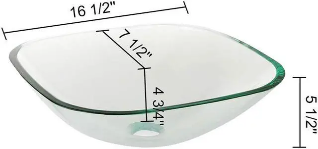 Alt view image 5 of 12 - Aquaterior® 2 Pack Square Tempered Glass Above Counter Vessel Bowl Vanity Sink Bathroom Wash Basin