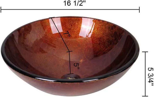 Alt view image 4 of 7 - Aquaterior® 2 Pack Round Tempered Glass Above Counter Vessel Bowl Vanity Sink Bathroom Hotel Basin