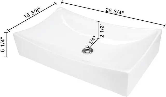 Alt view image 5 of 12 - Aquaterior® 2 Pack Rectangle Porcelain Above Counter Vessel Sink Basin with Chrome Pop up Drain