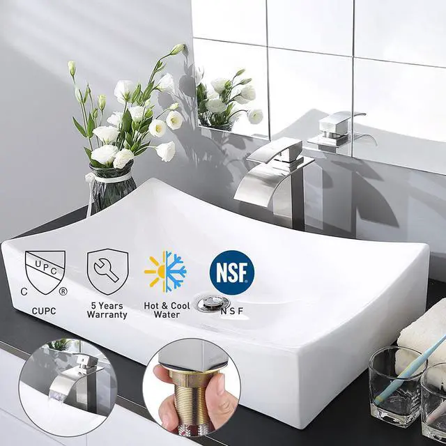 Alt view image 2 of 7 - Aquaterior® Modern 1 Hole Bathroom Faucet Vanity Sink Basin 1 Handle DIY Installation Kitchen BN