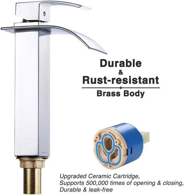 Alt view image 4 of 7 - Aquaterior® Modern 1 Hole Bathroom Faucet Vanity Sink Basin 1 Handle DIY Installation Kitchen CHR