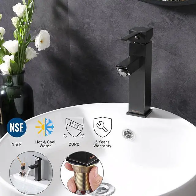 Alt view image 2 of 7 - Aquaterior® Modern 1 Hole Bathroom Faucet Vanity Sink Basin 1 Handle DIY Installation Home ORB
