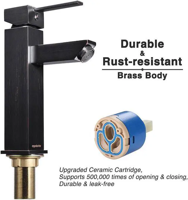 Alt view image 4 of 7 - Aquaterior® Modern 1 Hole Bathroom Faucet Vanity Sink Basin 1 Handle DIY Installation Home ORB