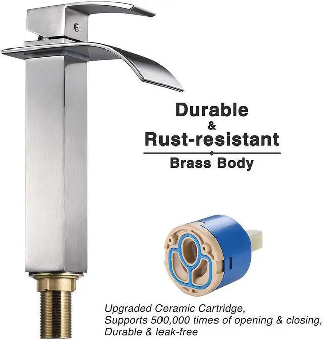 Alt view image 4 of 7 - Aquaterior® Modern 1 Hole Bathroom Faucet Vanity Sink Basin 1 Handle DIY Installation Kitchen BN