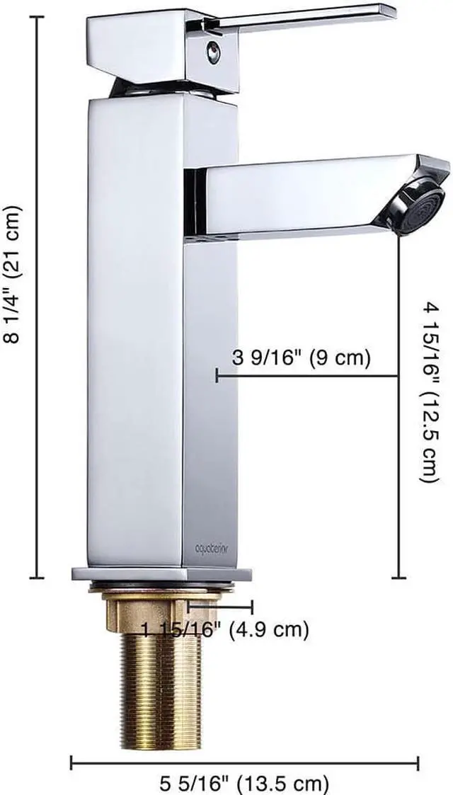 Alt view image 7 of 7 - Aquaterior® Modern 1 Hole Bathroom Faucet Vanity Sink Basin 1 Handle DIY Installation Home CHR