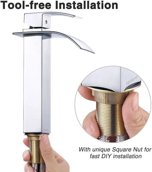 Alt view image 3 of 7 - Aquaterior® Modern 1 Hole Bathroom Faucet Vanity Sink Basin 1 Handle DIY Installation Kitchen CHR