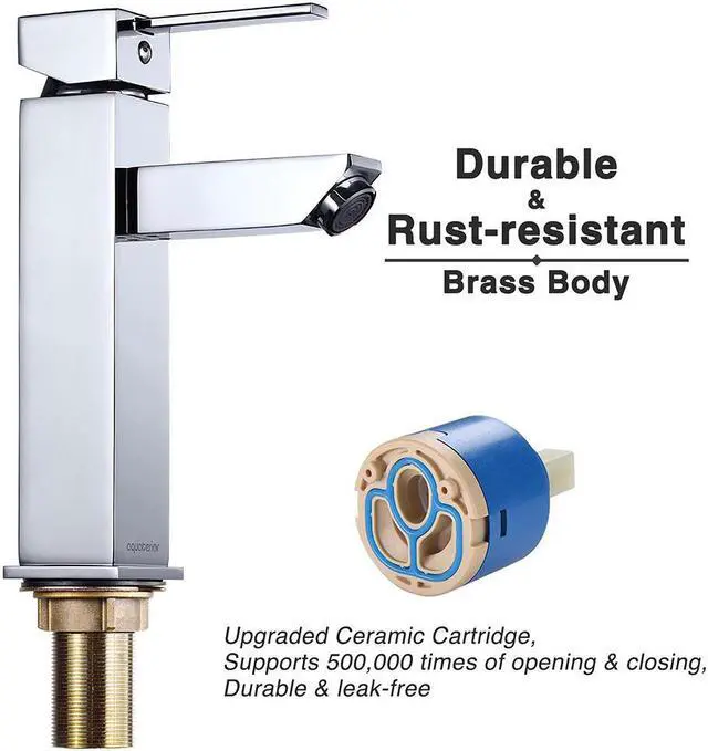 Alt view image 4 of 7 - Aquaterior® Modern 1 Hole Bathroom Faucet Vanity Sink Basin 1 Handle DIY Installation Home CHR