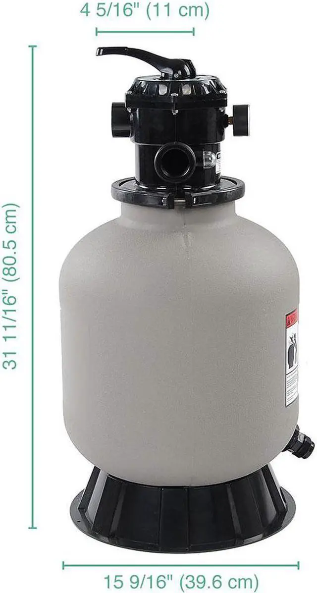 Alt view image 3 of 14 - 16" Swimming Pool Sand Filter Above Inground Pond Fountain Fit 0.35 to 1HP Pump