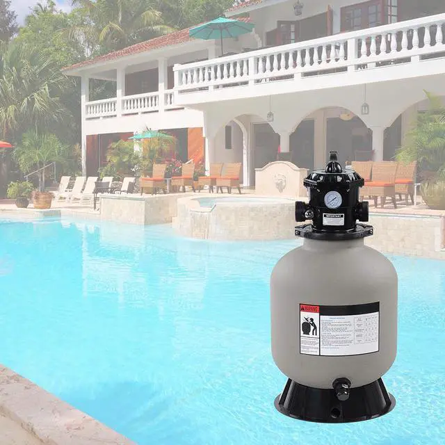 Alt view image 4 of 14 - 16" Swimming Pool Sand Filter Above Inground Pond Fountain Fit 0.35 to 1HP Pump