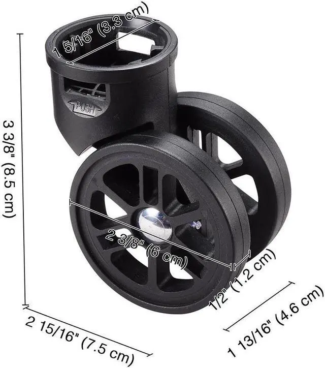 Alt view image 5 of 6 - Byootique 2Pcs 2" Swivel Replacement Wheels 360 Degree Rotate Caster for AW Makeup Case